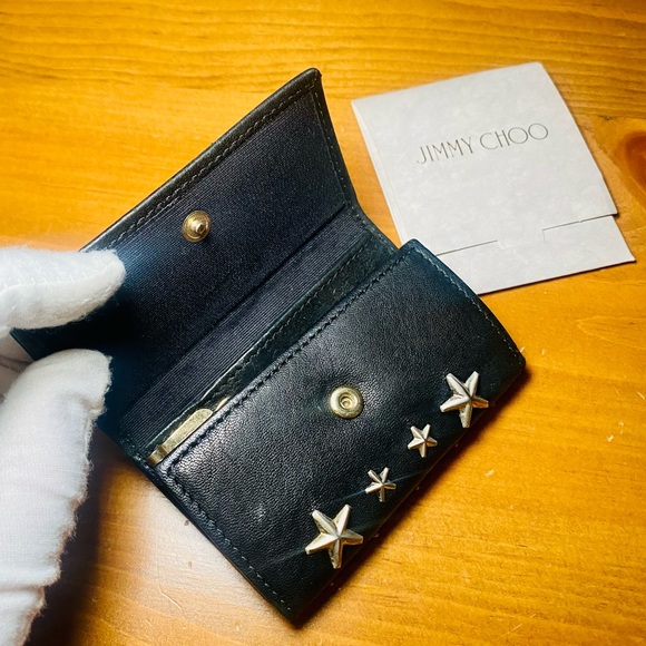 EUC Jimmy Choo Starred Studded Black Neptune Leather 6 Key Ring Case - Picture 12 of 17